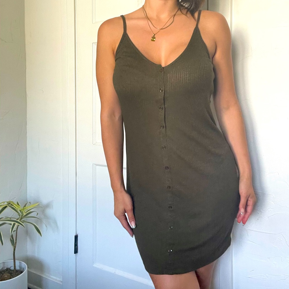 Obey olive rib minidress